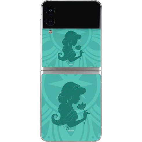 Disney Aladdin Princess Jasmine Silhouette Flower Galaxy Z Flip3 5G Skin